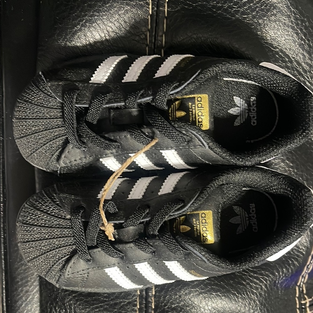 Adidas Kids Black and White Sneakers